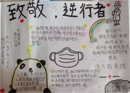 有關2020小學生抗擊冠狀病毒手抄報_最美逆行者